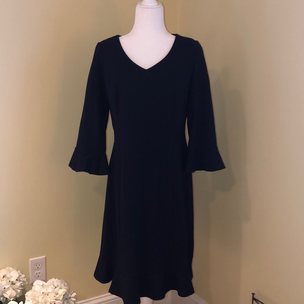 Talbots Fluttered Hem & 3/4 Sleeve Dress